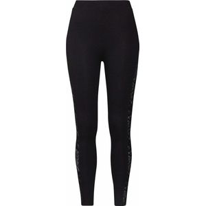 Urban Classics - Striped Lace Leggings - Zwart - Stretch Jersey - Kanten Inzetstukken