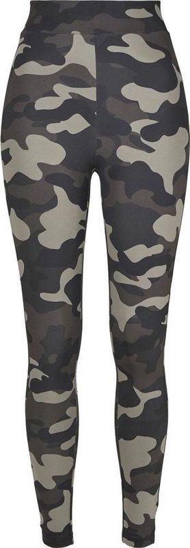 Legging - Camouflage - Olijf - Stretchjersey - Hoge Taille