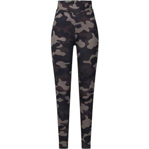 Legging - Camouflage - Olijf - Stretchjersey - Hoge Taille