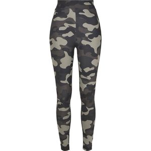 Urban Classics Camo Tech Classic Dameslegging, hoge taille, klassiek model, Donkere Camo