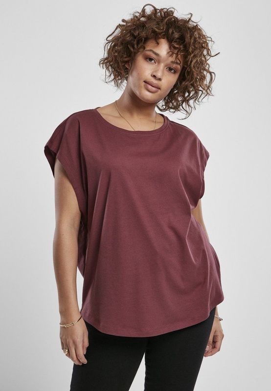 Urban Classics - Basic Shaped Dames T-shirt - Rood