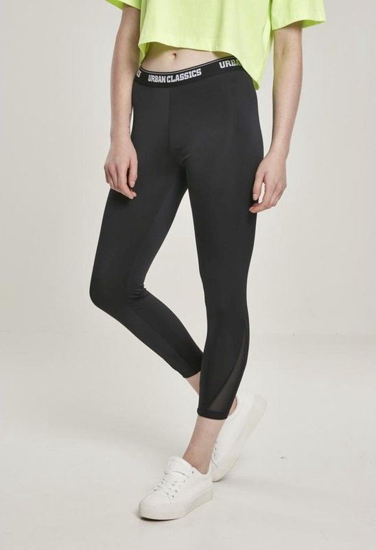 Urban Classics Tech Mesh Pusher Dameslegging, klassieke broek met pedaal, zwart, XXL slank