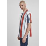 Urban Classics - Heavy Oversized Big AOP Stripe Heren T-shirt - Rood