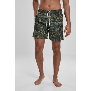 Urban Classics Heren Zwembroek Paisley - Elastische Tailleband en Achterzak
