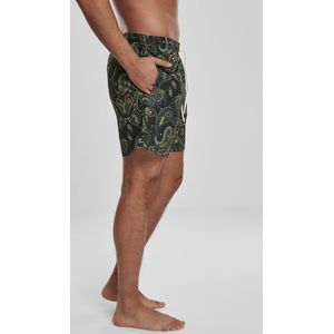 Urban Classics Heren Zwembroek Paisley - Elastische Tailleband en Achterzak