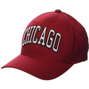 STARTER BLACK LABEL Unisex Flexfit pet met Chicago-stick op de voorkant, Fitted Baseball Cap, rood, L/XL