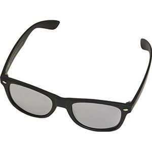 Urban Classics Unisex zonnebrillen Likoma Mirror with Chain zonnebril, zwart/zilver, één maat, zwart/zilver, One Size