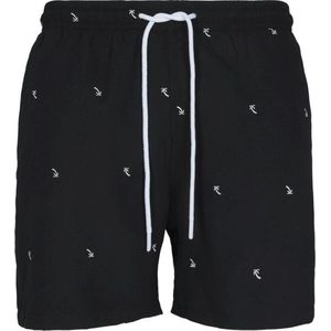 Urban Classics - Geborduurde Zwemshort - Blauw - Katoen