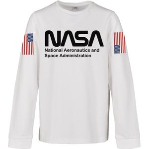 Mister Tee NASA - NASA Worm Kinder Longsleeve shirt - NASA - Kids 158/164 - Wit