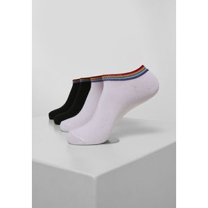 Urban Classics Unisex Sokken Rainbow No Show 4-Pack, korte sneakersokken, maten 35-42, zwart/wit, 35/38 EU