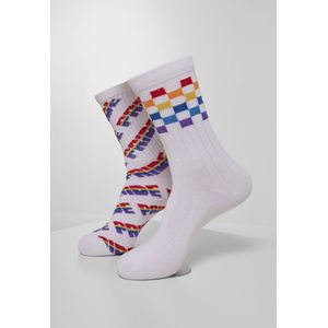 Urban Classics Unisex sokken Pride Racing 2-pack, sportsokken voor mannen en vrouwen, maten 35-50, multicolor, 47/50 cm