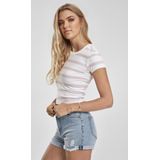 Urban Classics - Stripe Crop top - Wit Roze