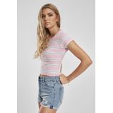 Urban Classics - Stripe Crop top - Roze Blauw