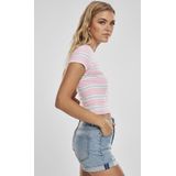 Urban Classics - Stripe Crop top - Roze Blauw