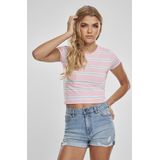 Urban Classics - Stripe Crop top - Roze Blauw