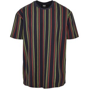 Urban Classics - Printed Oversized Retro Stripe Heren T-shirt Multicolours