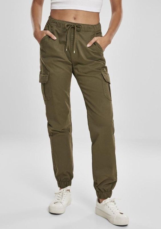 Joggingbroek - Cargostijl - Zwart - Twill - Elastische Tailleband