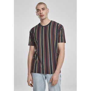 Urban Classics - Printed Oversized Retro Stripe Heren T-shirt - Multicolours
