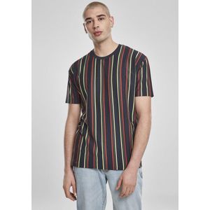 Urban Classics - Printed Oversized Retro Stripe Heren T-shirt - Multicolours