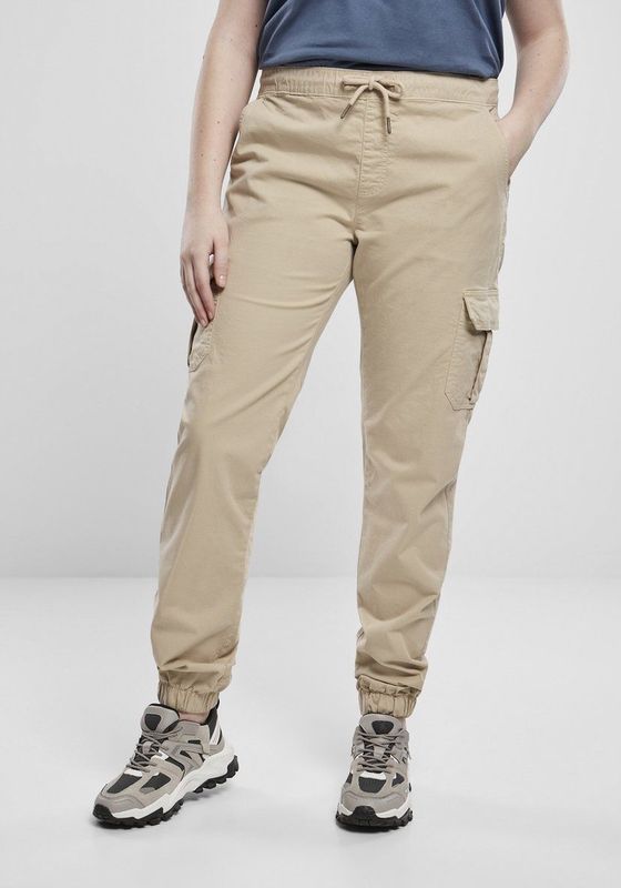 Urban Classics - High Waist Jogging Cargobroek - Creme
