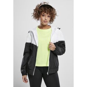 Urban Classics Dames Arrow Windbreaker, dames windjack, verkrijgbaar in vele verschillende kleuren, maten XS tot 5XL, wit/zwart, M