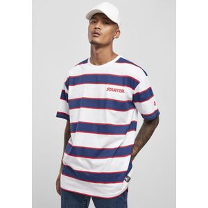 Starter Black Label - Starter Logo Striped Heren T-shirt - Blauw Wit