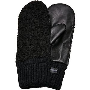Urban Classics Sherpa Imitatie lederen handschoenen, uniseks, zwart, L/XL