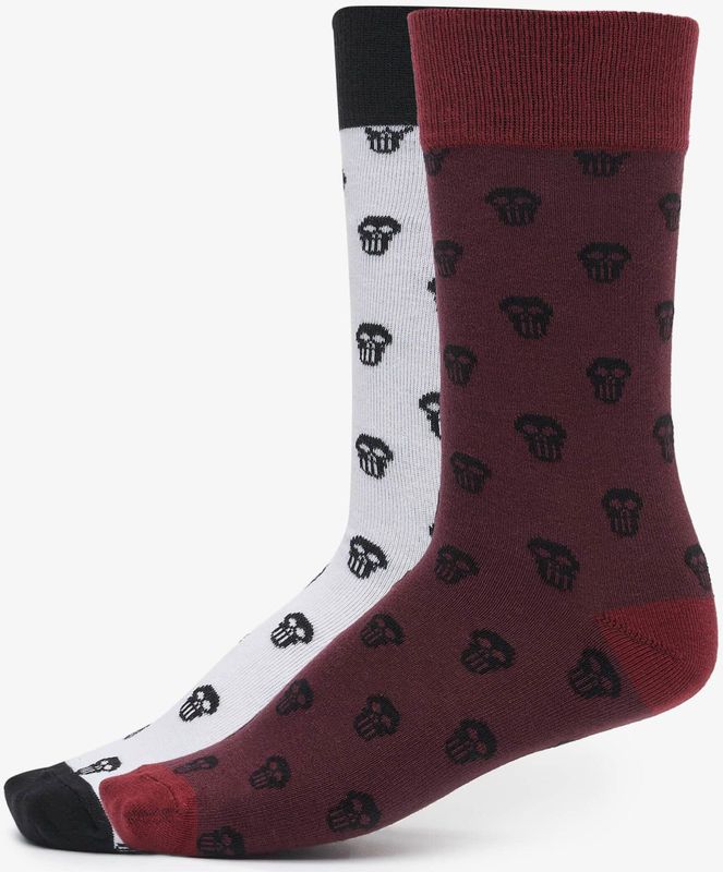 Urban Classics - Uniseks - Sokken - Bordeaux/Wit - 35-38 EU