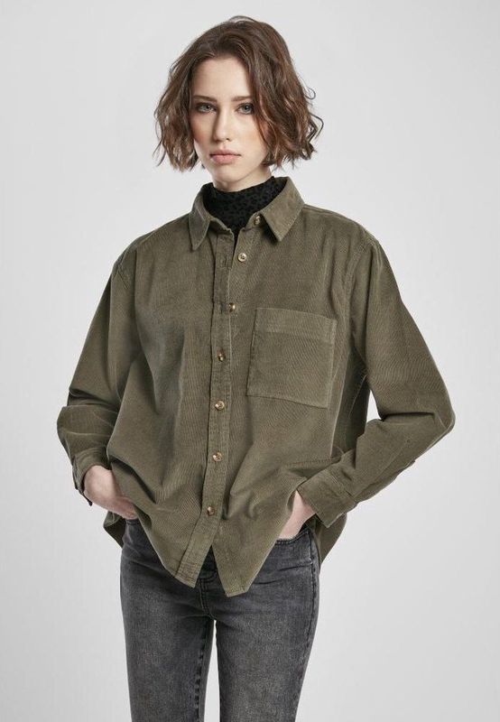 Urban Classics - Corduroy Oversized Overhemd - Dames - Katoen
