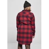 Blousejurk - Zwart-Rood Ruitpatroon - Katoen - Wijde Snit