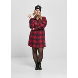 Blousejurk - Zwart-Rood Ruitpatroon - Katoen - Wijde Snit