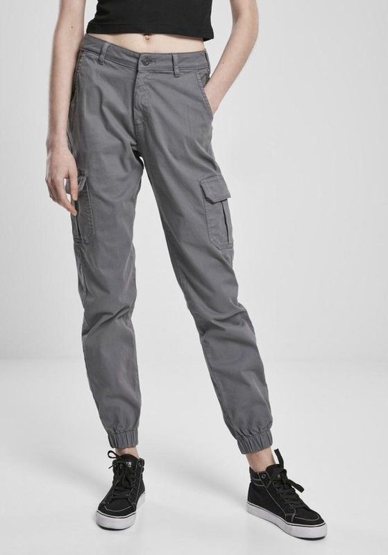 Urban Classics - High Waist Cargobroek   Grijs
