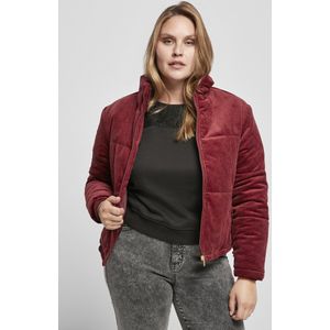 Urban Classics - Corduroy Puffer Jas - Dames - Groen - Tafzijde