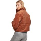 Urban Classics - Corduroy Puffer Jas - Dames - Gewatteerd - Katoen - Kort