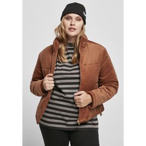 Urban Classics - Corduroy Puffer Jas - Dames - Gewatteerd - Katoen - Kort
