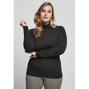 Urban Classics - Col Roulé - Dames T-shirt - Lange Mouwen - Basic - Grandes Tailles
