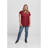 Urban Classics - Organic Extended Shoulder Dames T-shirt - Bordeaux rood