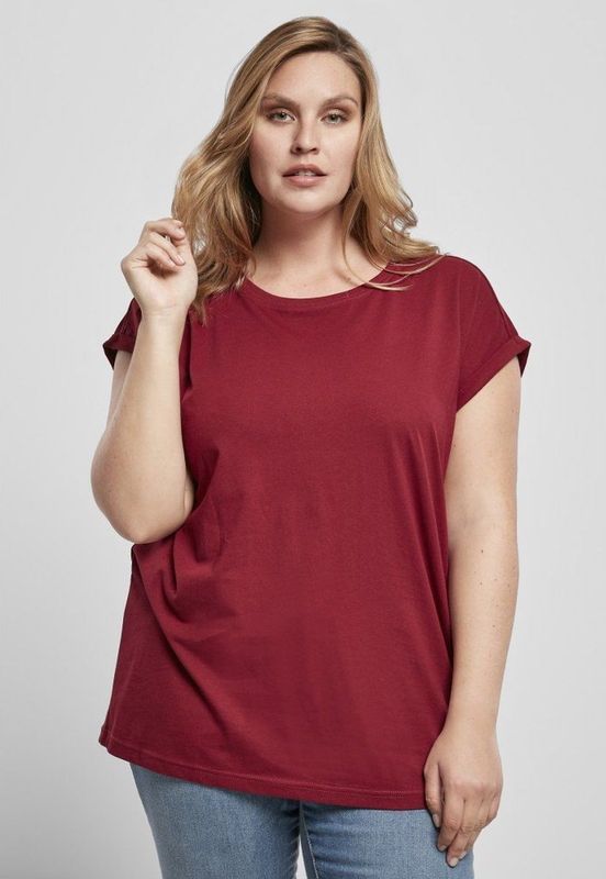 Urban Classics - Organic Extended Shoulder Dames T-shirt - Bordeaux rood