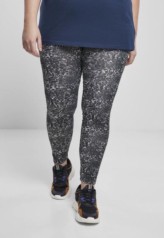 Urban Classics - AOP Legging - Zwart/Wit