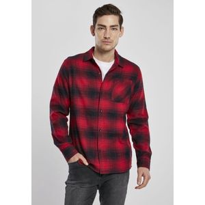 Urban Classics - Checked Grunge - Overhemd - Zwart en Rood - Lange Mouwen