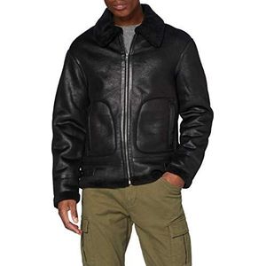 Urban Classics Shearling Herenjas, zwart/zwart., S