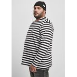 Urban Classics - Regular Stripe LS white black Longsleeve shirt - Wit Zwart