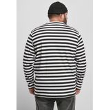 Urban Classics - Regular Stripe LS white black Longsleeve shirt - Wit Zwart