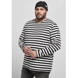 Urban Classics - Regular Stripe LS white black Longsleeve shirt - Wit Zwart