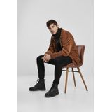 Urban Classics - Boxy Corduroy Jas - Bruin - Katoen - Voering Kaki Sherpa