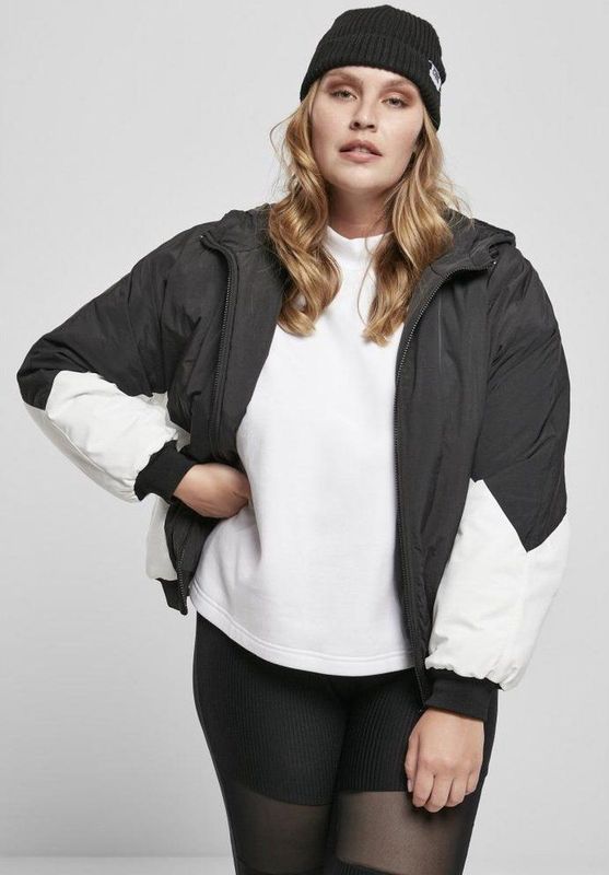 Urban Classics - 2-tone Batwing Jas - Damesjack - Licht Gewatteerd - Wijd Uitgesneden Vleermuismouwen