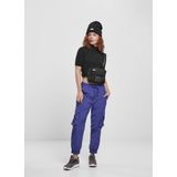 Urban Classics Cargobroek- High Waist Crinkle Nylon Blauw/Paars