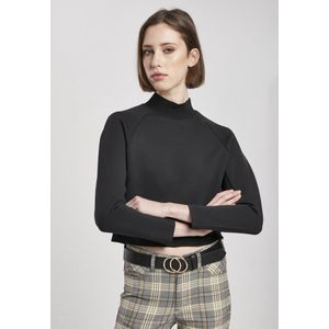 Urban Classics Dames Dames Dames Interlock Short Turtleneck Crew Sweatshirts, zwart, XL