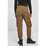 Urban Classics - High Waist Crinkle Nylon Cargobroek - Bruin