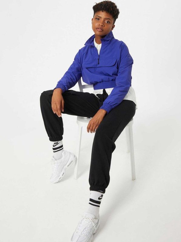 Urban Classics - Cropped Crinkle Nylon Jas - Zwart - 100% Polyester